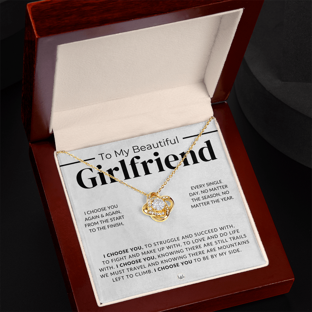 My Beautiful Girlfriend - I Choose You - Thoughtful and Romantic Gift for Her - Soulmate Necklace - Christmas, Valentine's