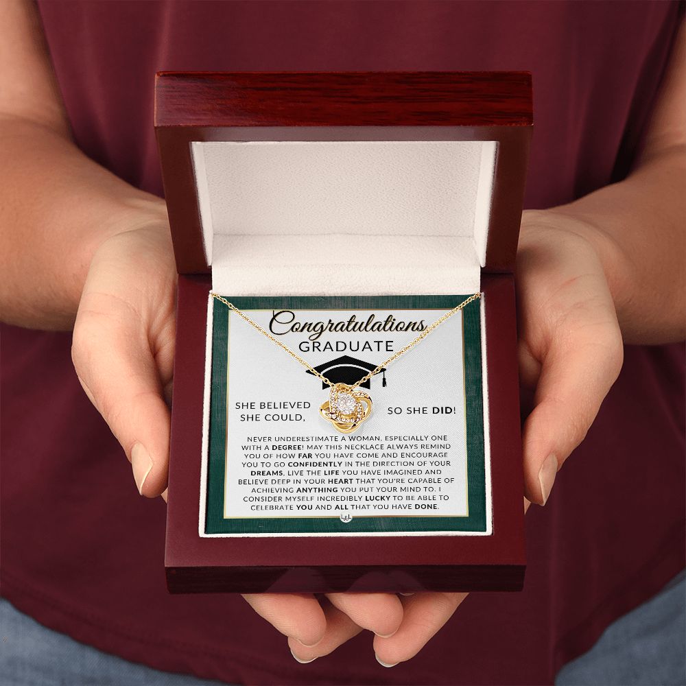 2024 Graduation Gift For Her - Meaningful Milestone Necklace - 2024 Graduation Gift For Her - She Believed She Could, So She DID