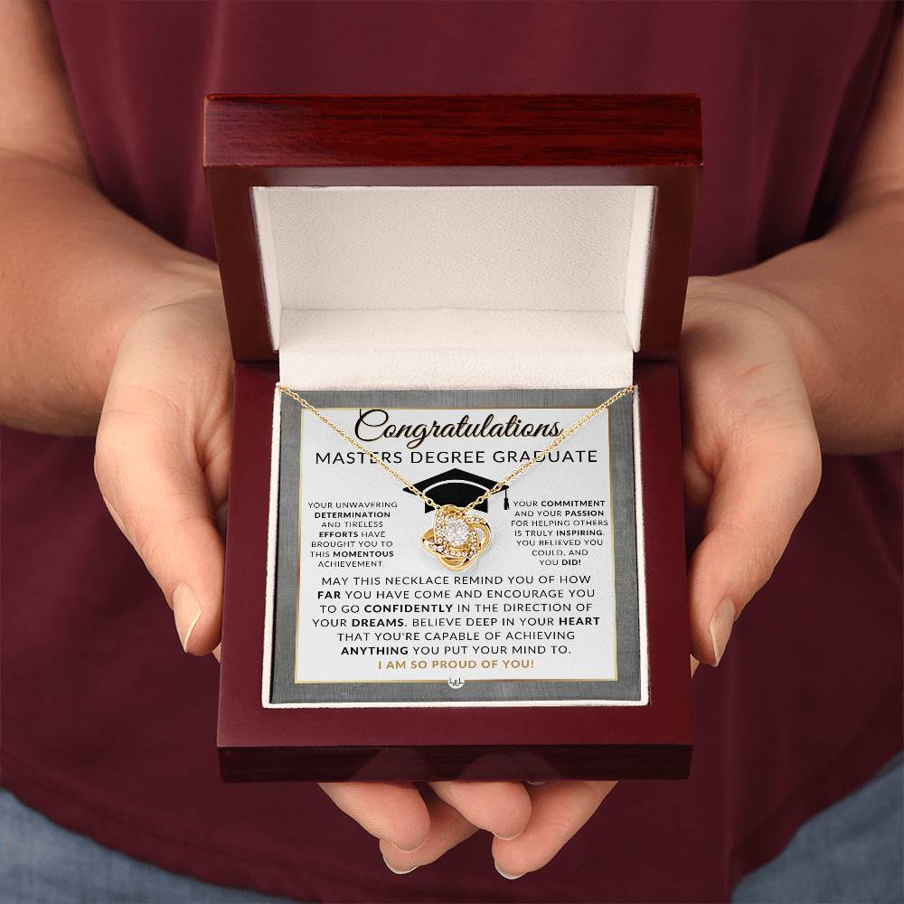 Graduate Graduation Gift Idea For Her For Masters Degree Graduate -  Master's Graduation Gift For Her - Pendant Necklace + Heartfelt Message