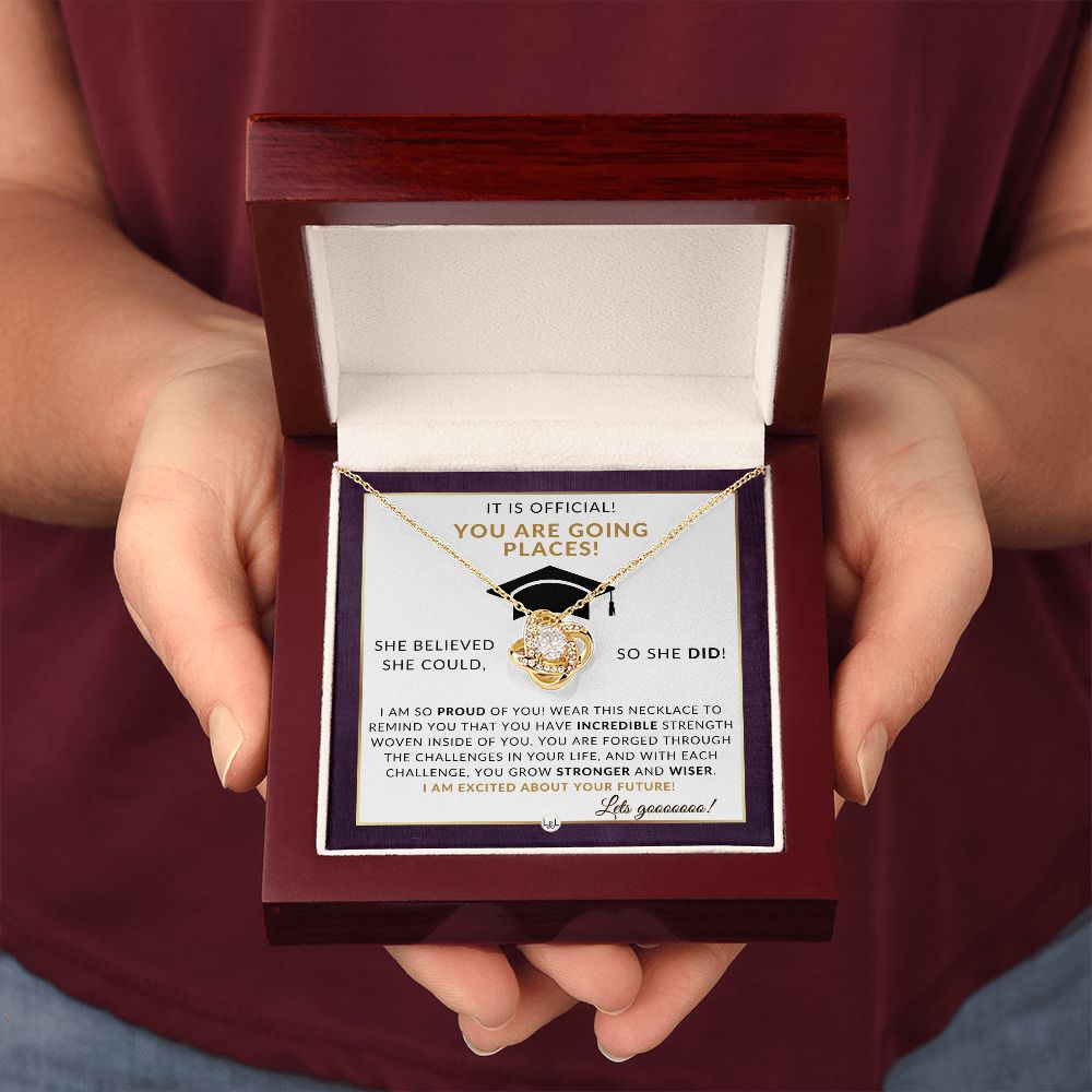2024 Grad Party Gift For Her - Meaningful Milestone Necklace - 2024 Graduation Gift For Her - She Believed She Could, So She Did