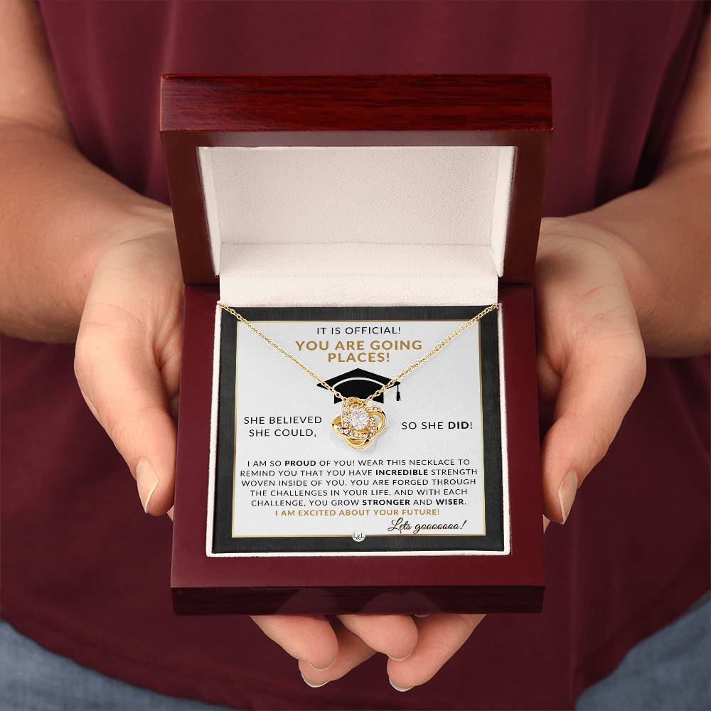 Master's Degree Grad Gift For Her - Beautiful Necklace + Heartfelt Graduation Message - Masters Program Graduation
