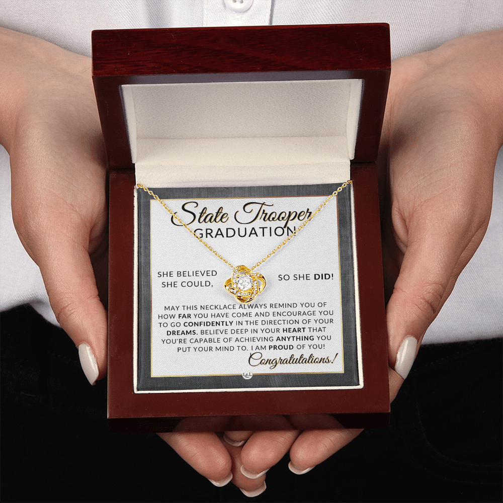 State Trooper Graduation Gifts For Her, New Female Police Officer, Law Enforcement Officer - Meaningful Milestone Necklace