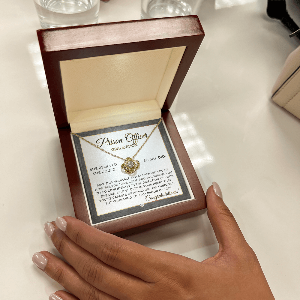 Prison Officer Graduation Gifts For Her, New Female Police Officer, Law Enforcement Officer - Meaningful Milestone Necklace