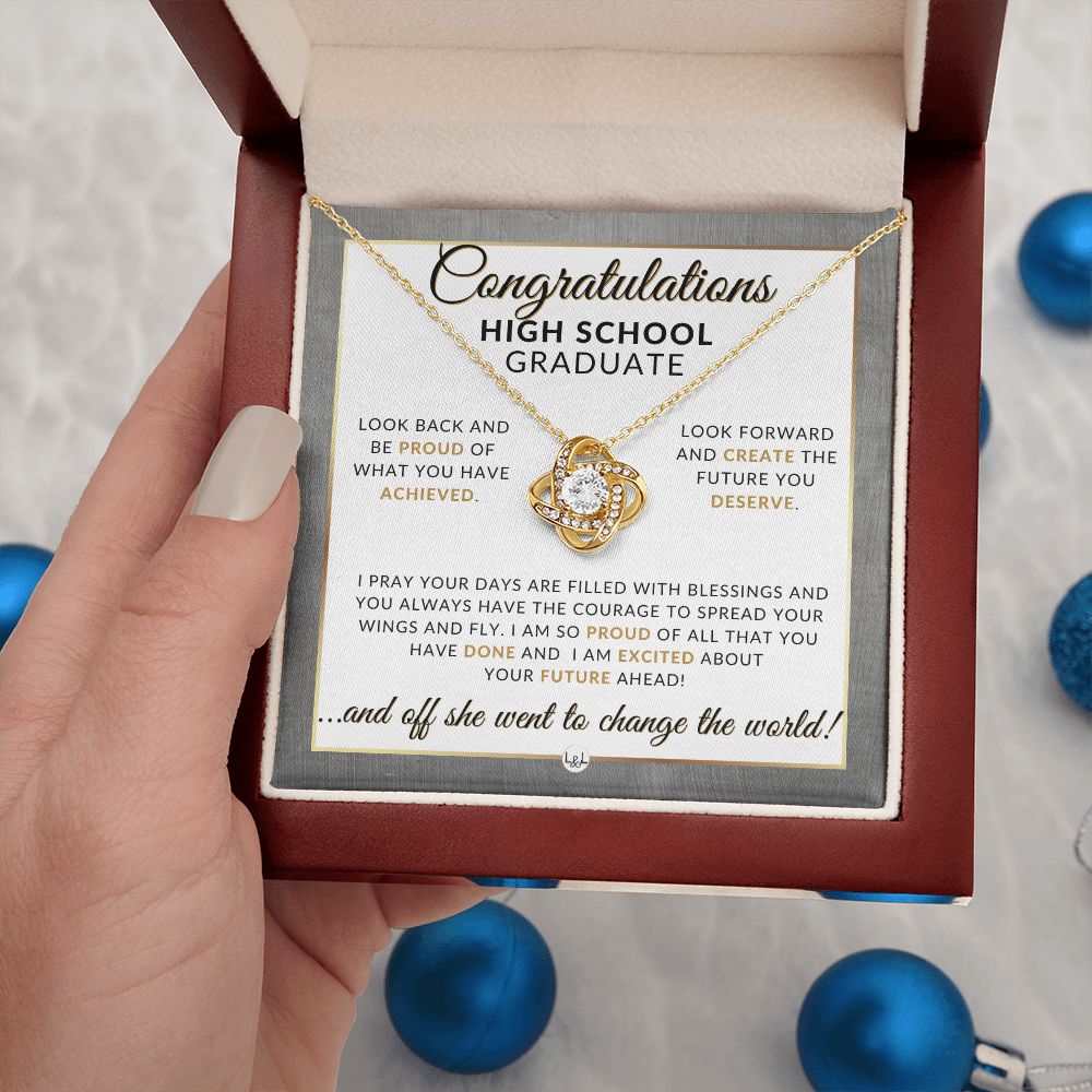 High School Graduation Gift Idea For Her - Marking Milestones: Graduation Necklace for High School Graduates - 2024 HS Graduation Gift Idea For Her