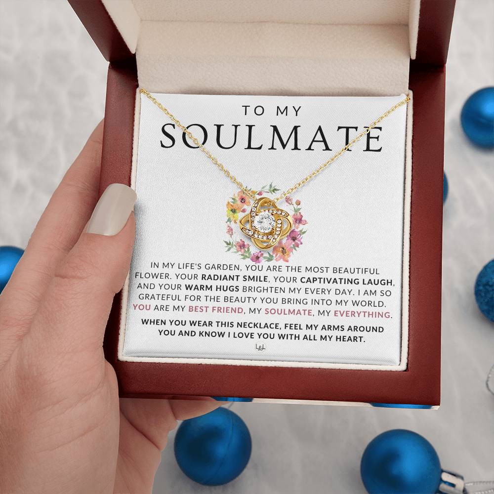 Romantic Gift For Her - To My Soulmate - The Beauty You Bring - Beautiful Women's Pendant + Heartfelt Message - Perfect Christmas Gift, Valentine's Day, Birthday or Anniversary Present