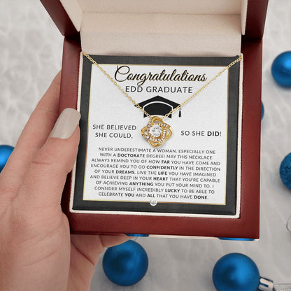 EDD Graduation Gift For Her - Meaningful Milestone Necklace - 2023 Doctor of Education Graduation Gift For A Woman