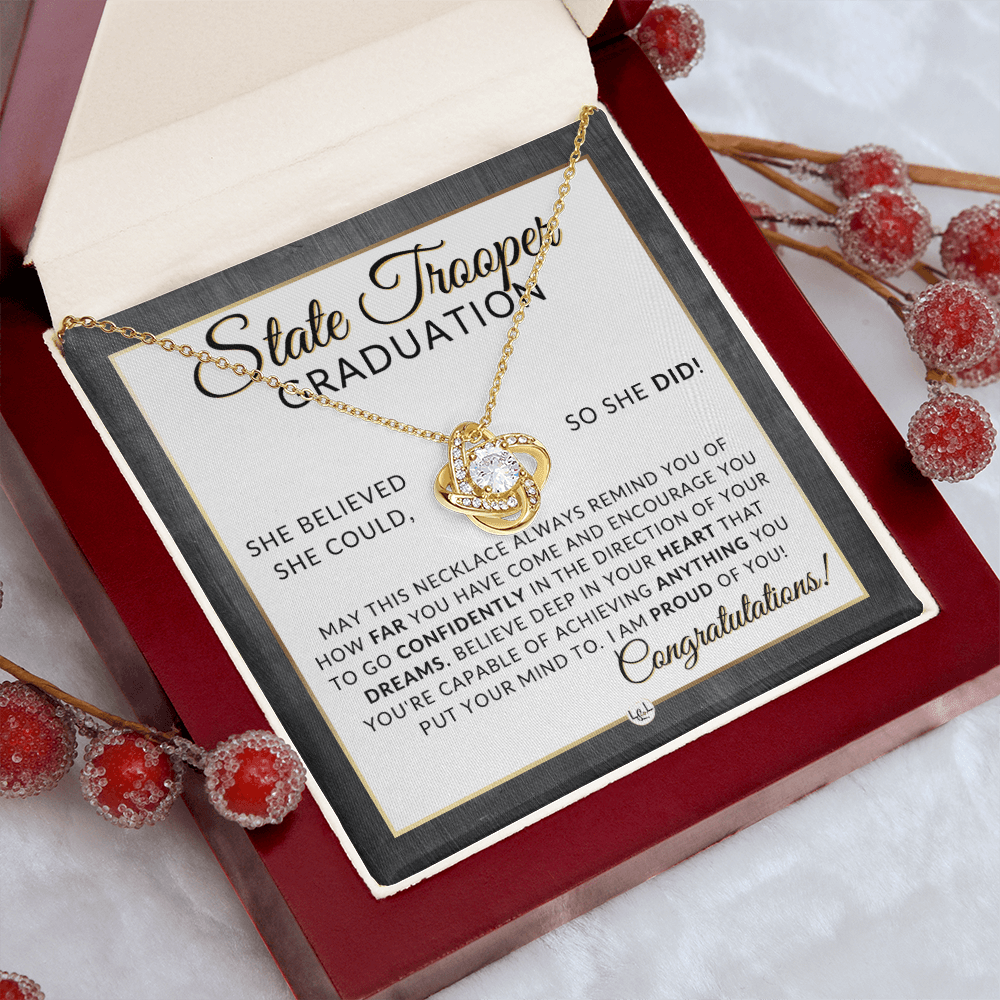 State Trooper Graduation Gifts For Her, New Female Police Officer, Law Enforcement Officer - Meaningful Milestone Necklace