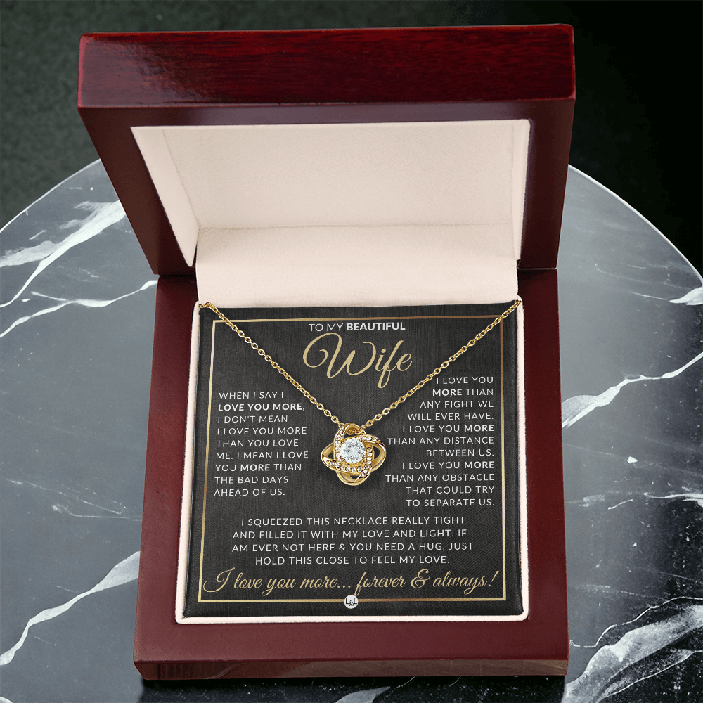 To My Beautiful Wife - Pendant Necklace - Sentimental and Romantic Christmas Gift, Valentine's Day, Birthday, Anniversary
