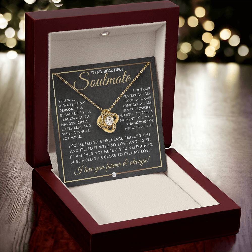Gift For My Soulmate - Pendant Necklace - Sentimental and Romantic Christmas Gift, Valentine's Day, Birthday or Anniversary Present