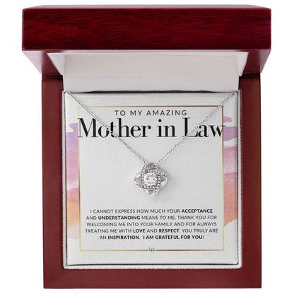 Mother In Law Necklace With Heartfelt Message - Great For Mother's Day, Christmas, Her Birthday, Or As An Encouragement Gift - Liliana and Liam