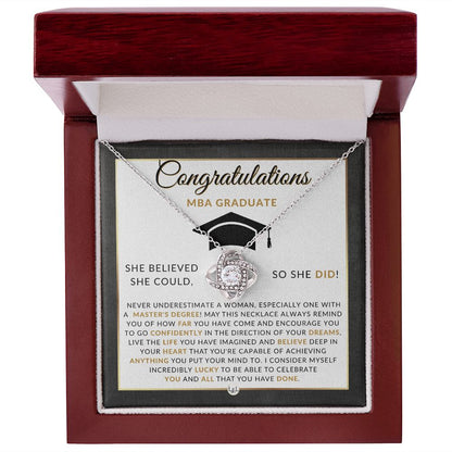 MBA Graduate Gift For Her - Meaningful Milestone Necklace - 2023 Master's in Business Graduation Gift For Her