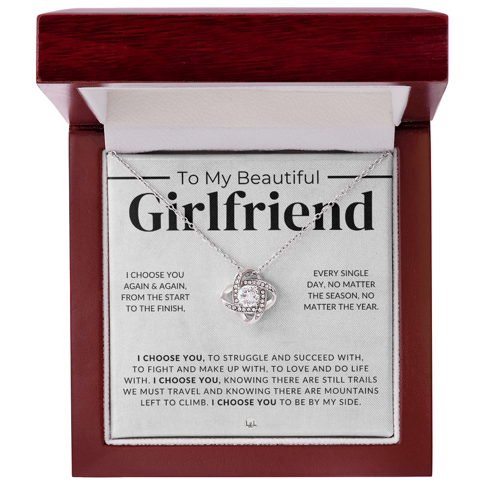 My Beautiful Girlfriend - I Choose You - Thoughtful and Romantic Gift for Her - Soulmate Necklace - Christmas, Valentine's