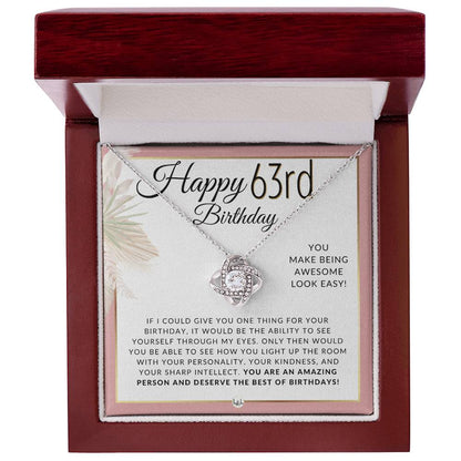 63rd Birthday - Knot Pendent Necklace - Gift For Her - Liliana and Liam