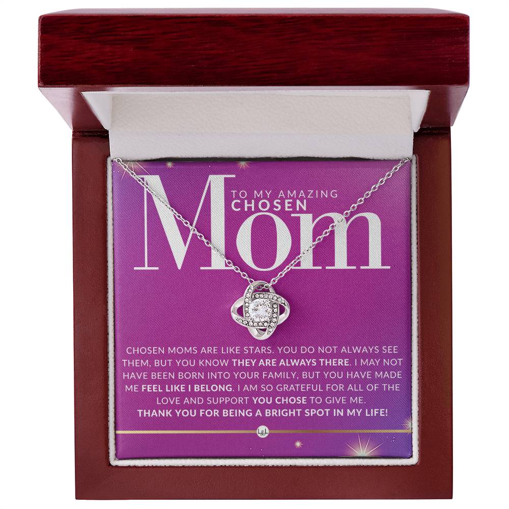 Gift for Chosen Mom, Bonus Mom Gift - Beautiful Women's Pendant Necklace + Heartfelt Message For Second Mom - Great For Mother's Day, Christmas, Her Birthday, Or As An Encouragement Gift - Liliana and Liam