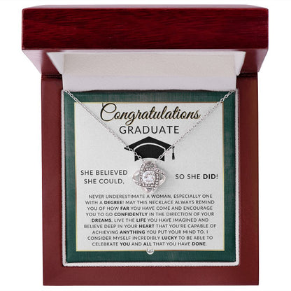 Graduation Gift For Her - Meaningful Milestone Necklace - Graduation Gift For Her - She Believed She Could, So She DID - Liliana and Liam