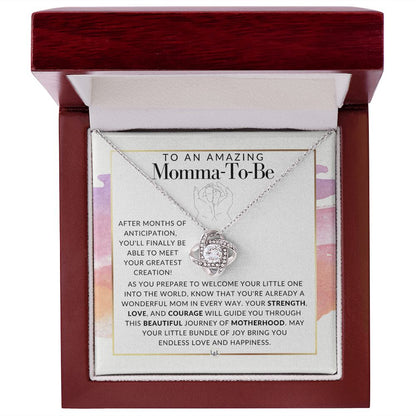 Momma To Be Necklace - Beautiful Pendant Necklace To Celebrate Mom - Great Birthday, Mother's Day or Christmas Gift Idea For Her - Liliana and Liam