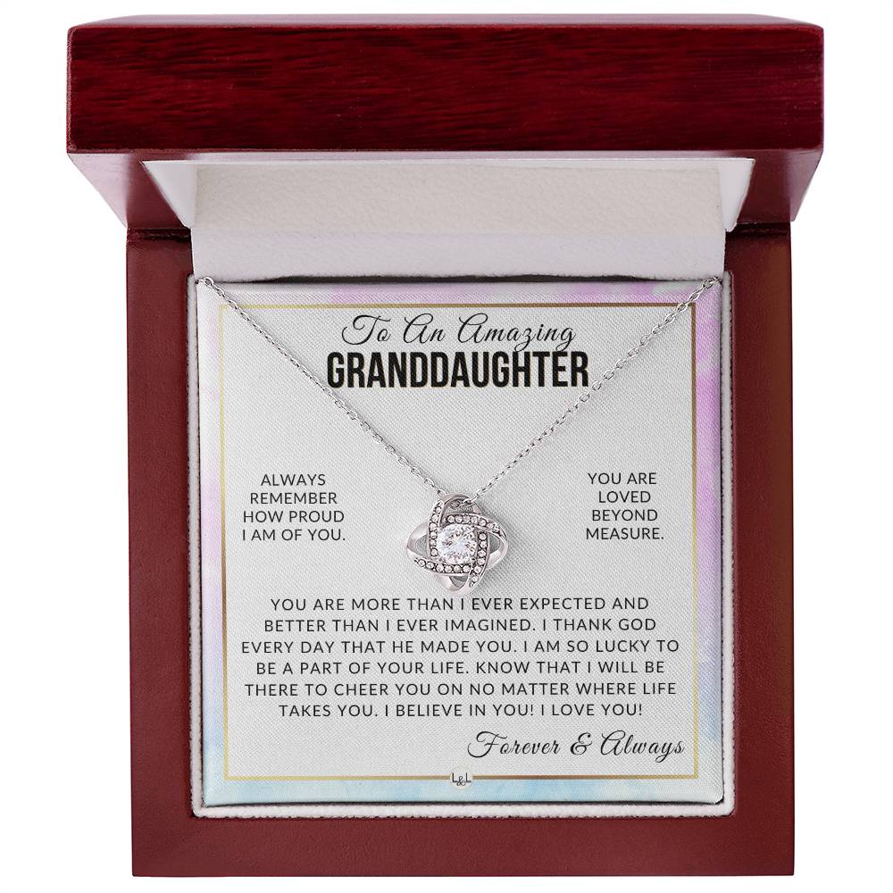 Granddaughter Gift - I Thank God - Meaningful Granddaughter Gift For Her Birthday, Christmas or For Graduation