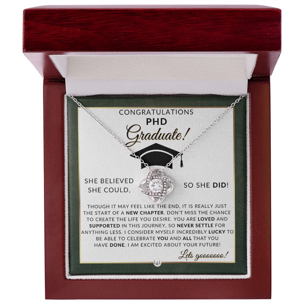 PhD Grad Gifts For Her Meaningful Milestone Necklace - Perfect Grad Gift For Completing Her Doctorate - Liliana and Liam