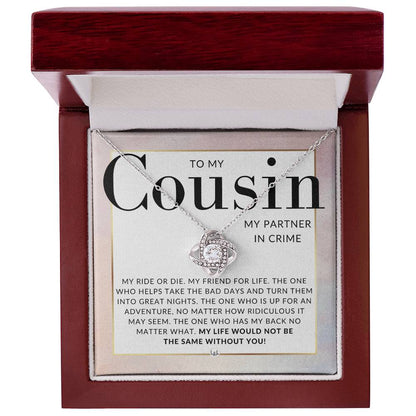 Gift For My Female Cousin - Beautiful Women's Pendant Necklace For Your Girl Cousin + Heartfelt Message For Her - Liliana and Liam