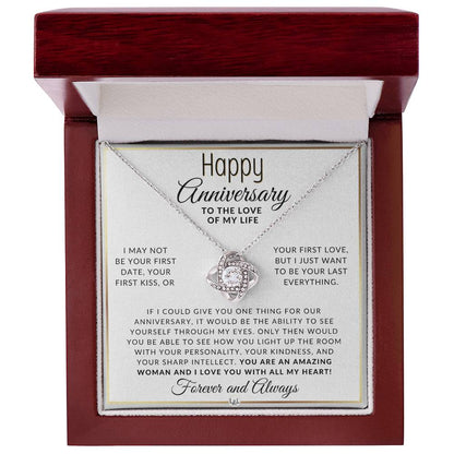 Anniversary Gift For Your Wife, Girlfriend or Fiancée - Your Last Everything - Beautiful Women's Pendant Necklace + Heartfelt Anniversary Message - Liliana and Liam