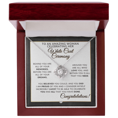 White Coat Ceremony Necklace for the Aspiring Medical Professional - Graduation Necklace - Liliana and Liam