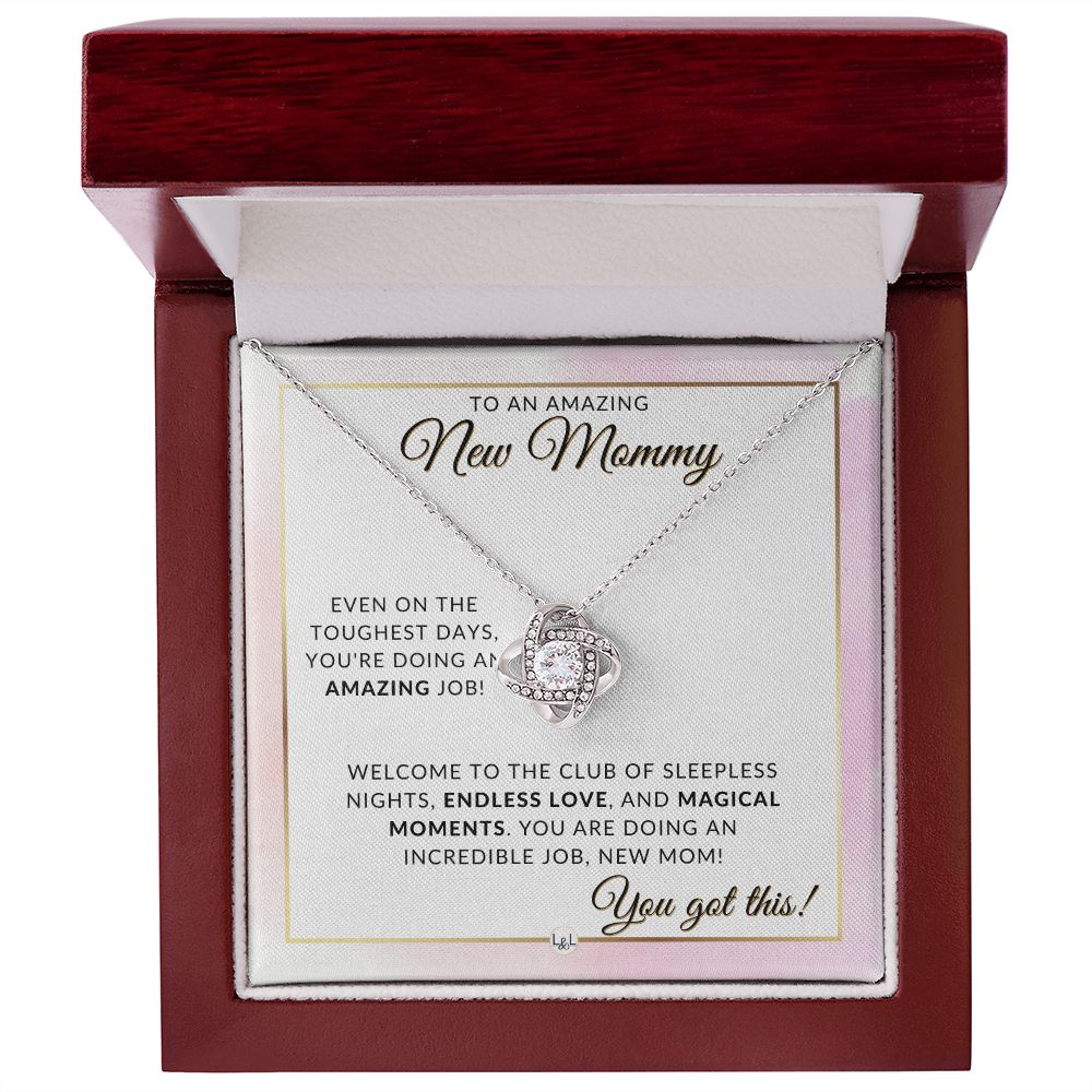 New Mommy - Beautiful Pendant Necklace To Celebrate Mom - Great Birthday, Mother's Day or Christmas Gift Idea For Her - Liliana and Liam