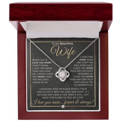 To My Beautiful Wife - Pendant Necklace - Sentimental and Romantic Christmas Gift, Valentine's Day, Birthday, Anniversary