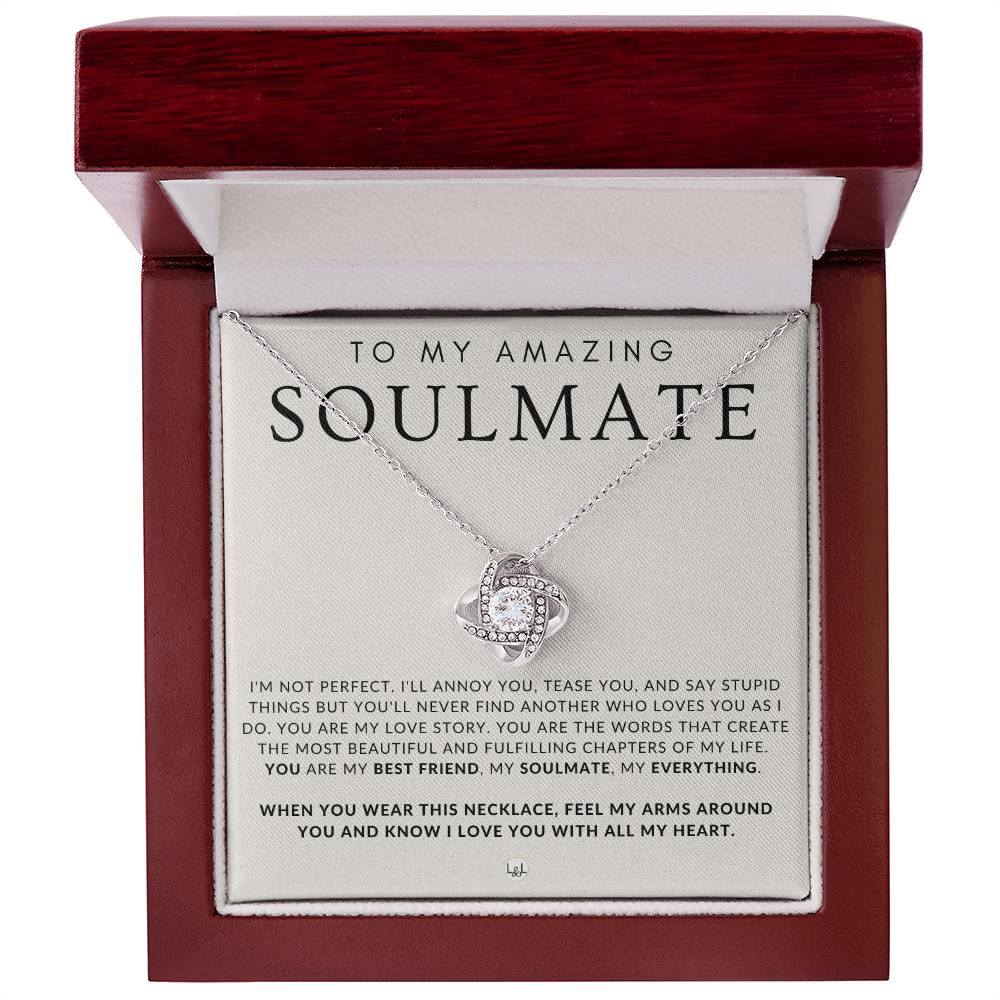 Sentimental Gift For My Soulmate - Beautiful Women's Pendant + Heartfelt Message - Perfect Christmas Gift, Valentine's Day, Birthday or Anniversary Present