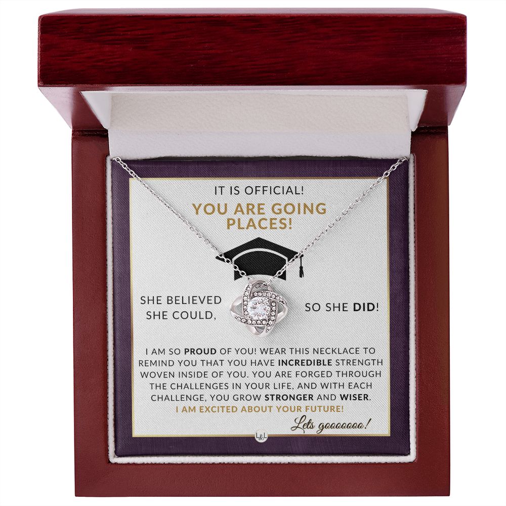 2024 Grad Party Gift For Her - Meaningful Milestone Necklace - 2024 Graduation Gift For Her - She Believed She Could, So She Did