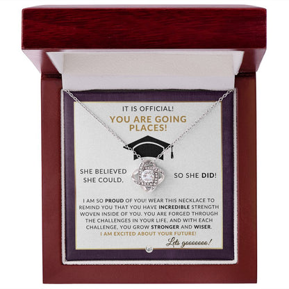 Grad Party Gift For Her - Meaningful Milestone Necklace - Graduation Gift For Her - She Believed She Could, So She Did - Liliana and Liam