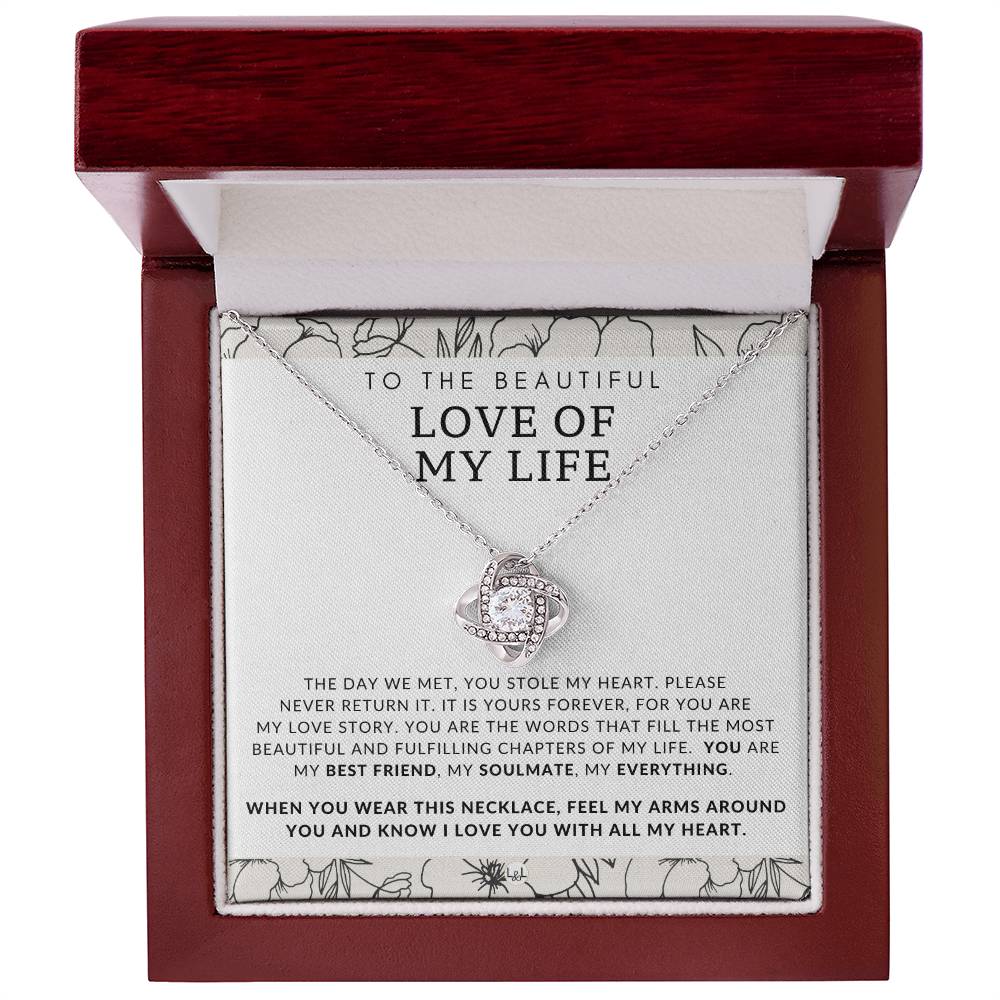 Meaningful Gift For Her - The Love of My Life - Beautiful Women's Pendant + Heartfelt Message - Perfect Christmas Gift, Valentine's Day, Birthday or Anniversary Present