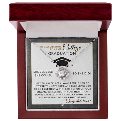 College Graduation Gift For Her - Meaningful Milestone Necklace - Graduation Gift For Her - Liliana and Liam