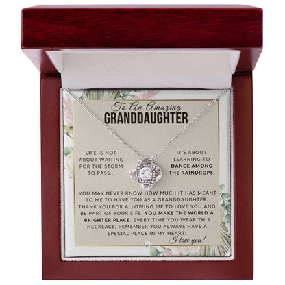Granddaughter Gift - Dance In The Rain - Meaningful Granddaughter Gift For Her Birthday, Christmas or For Graduation - Liliana and Liam