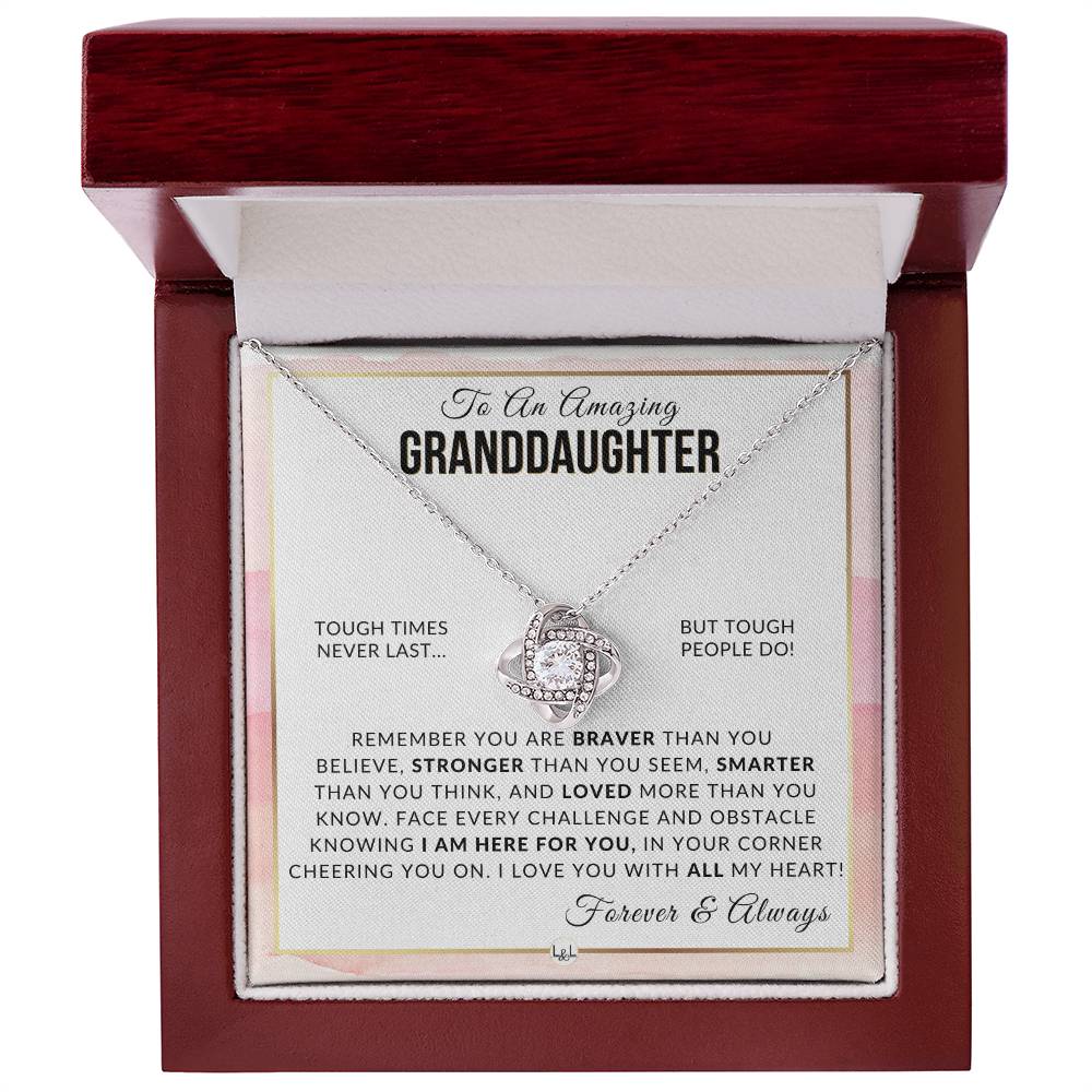 Granddaughter Gift - Braver, Stronger, Smarter - Meaningful Granddaughter Gift For Her Birthday, Christmas or For Graduation
