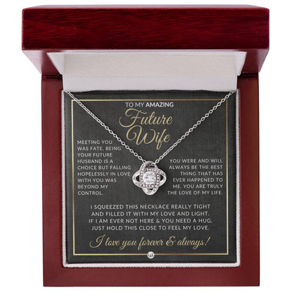 Surprise Gift For Future Wife - Pendant Necklace - Sentimental and Romantic Christmas Gift, Valentine's Day, Birthday or Anniversary Present - Liliana and Liam