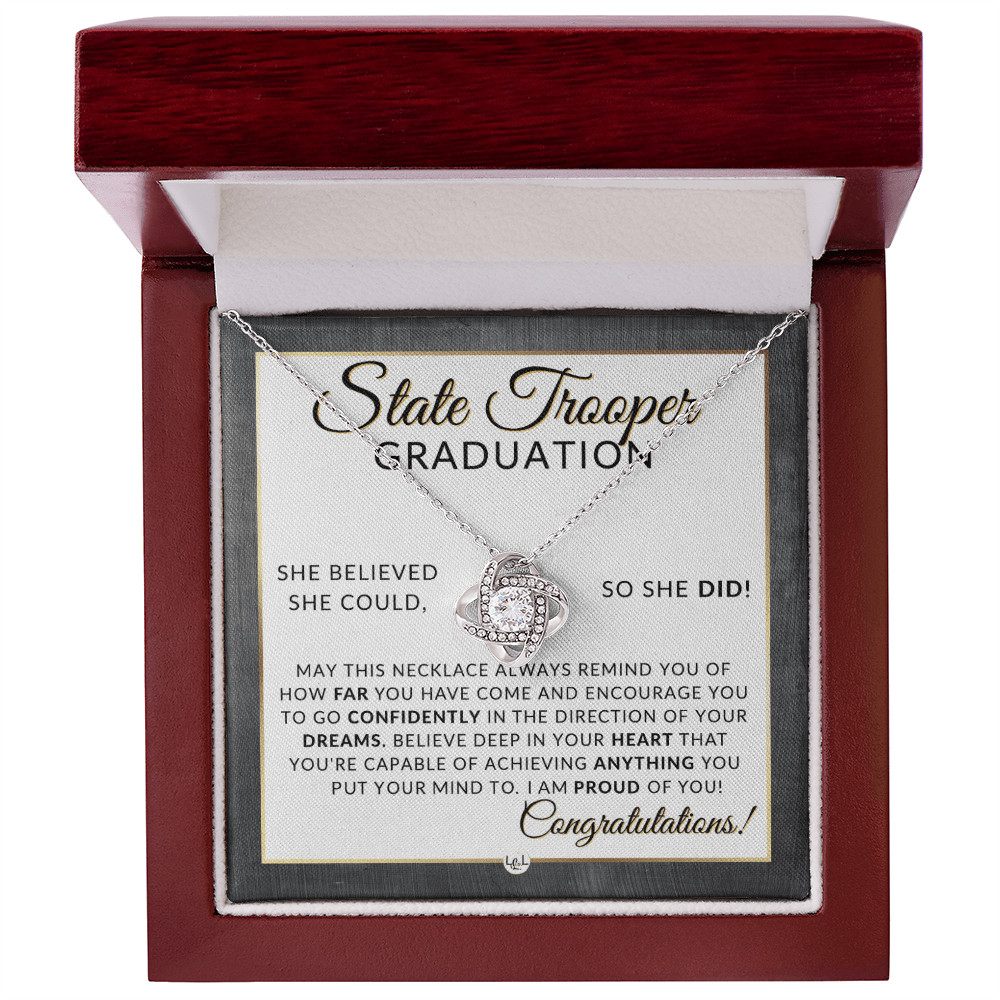 State Trooper Graduation Gifts For Her, New Female Police Officer, Law Enforcement Officer - Meaningful Milestone Necklace