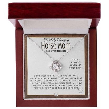 I Have Made It Home - For Mourning Horse Mom - Horse Memorial Gift, Horse Loss Keepsake, Horse in Heaven - Condolence And Comfort Sympathy Gift - Grieving Horse Mom Keepsake Necklace - Liliana and Liam