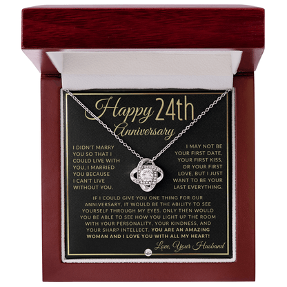24th Anniversary Gift For Wife - Elegant Knot Pendent Necklace - Liliana and Liam