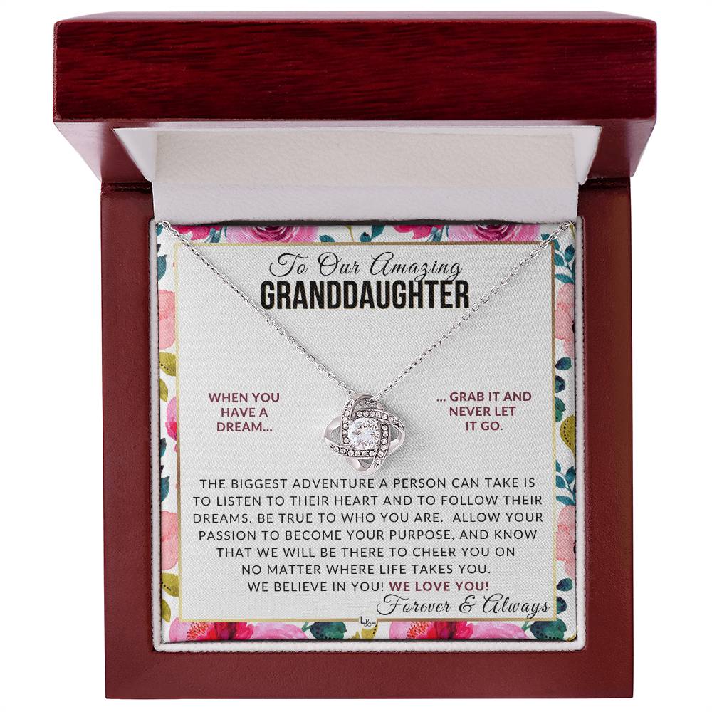 Gift For Our Granddaughter - Follow Your Dreams - Meaningful Granddaughter Gift For Her Birthday, Christmas or For Graduation - Liliana and Liam
