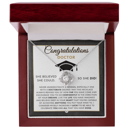 Congratulations Doctor & New Chapter Keepsake - Doctorate Graduate Necklace Gift - Liliana and Liam