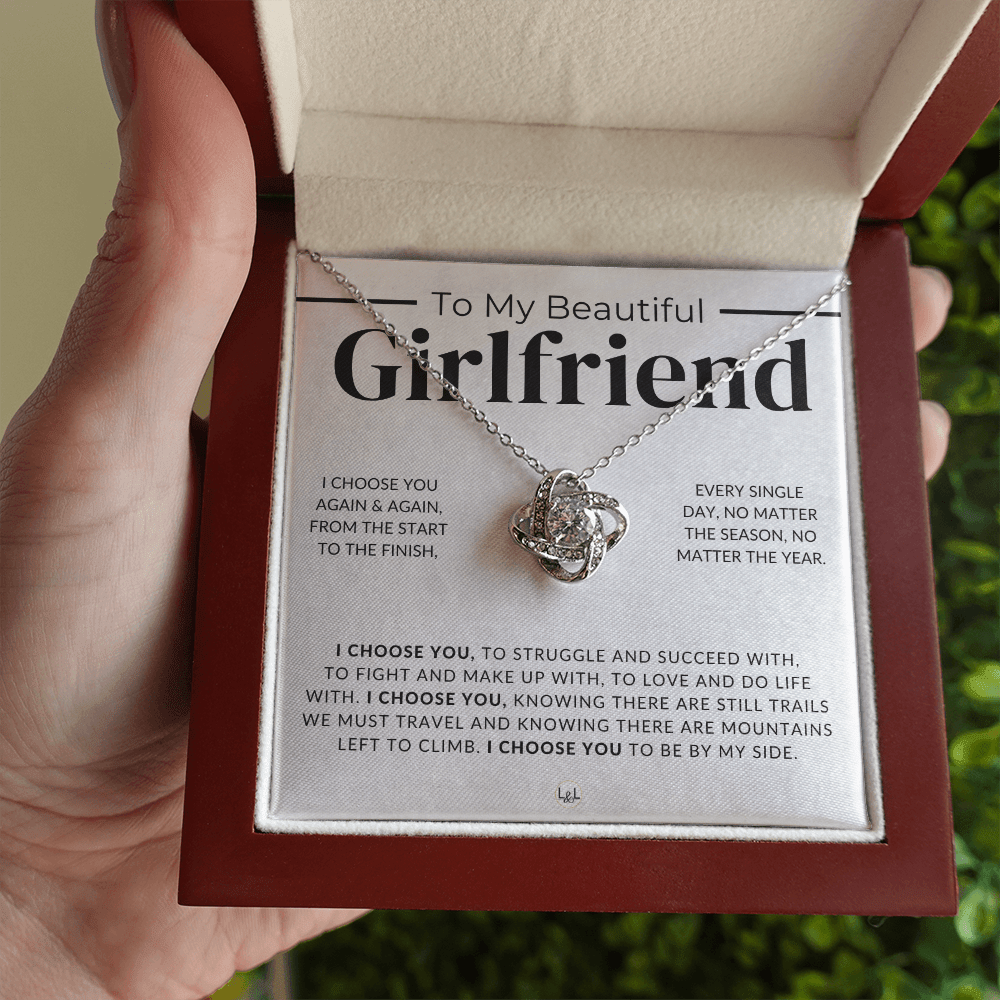 My Beautiful Girlfriend - I Choose You - Thoughtful and Romantic Gift for Her - Soulmate Necklace - Christmas, Valentine's