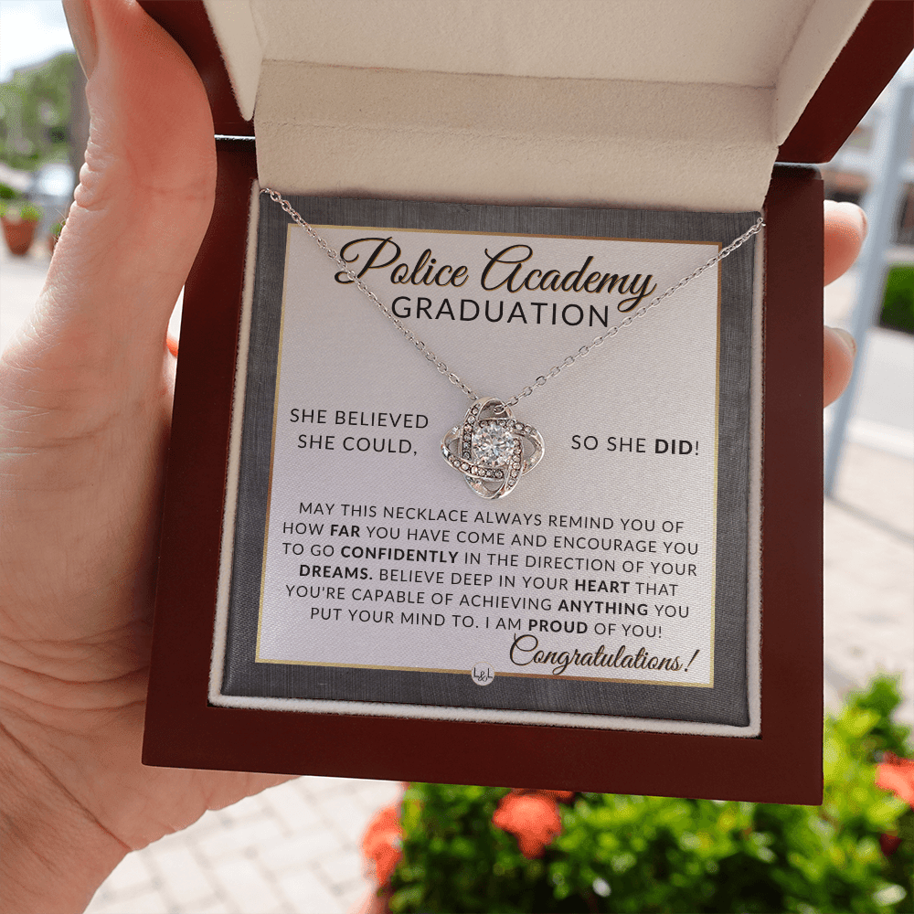 A - Police Academy Graduation Gifts From Her, New Female Police Officer, Law Enforcement Officer Gifts, - Meaningful Milestone Necklace - 2025 Graduation Gift For Her - Liliana and Liam