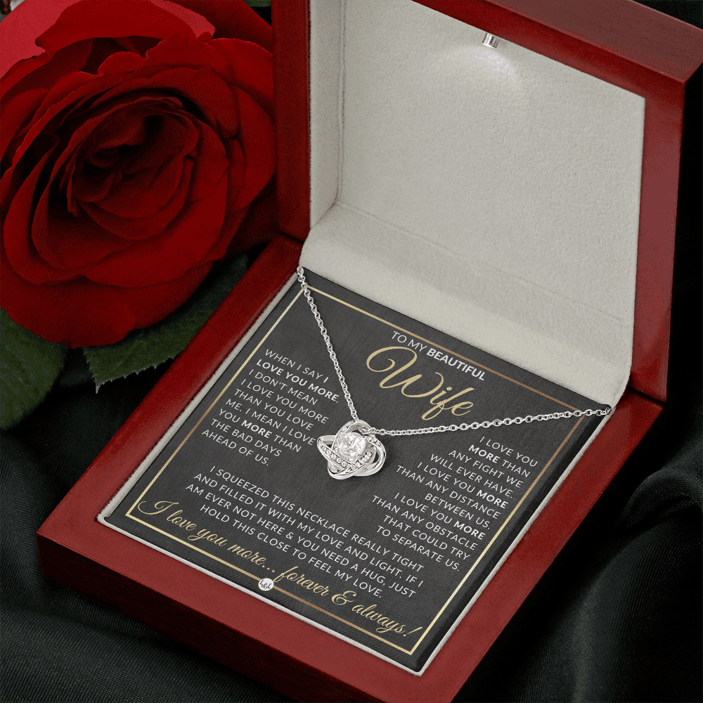 To My Beautiful Wife - Pendant Necklace - Sentimental and Romantic Christmas Gift, Valentine's Day, Birthday, Anniversary
