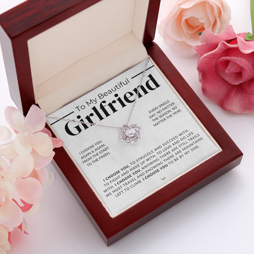 My Beautiful Girlfriend - I Choose You - Thoughtful and Romantic Gift for Her - Soulmate Necklace - Christmas, Valentine's
