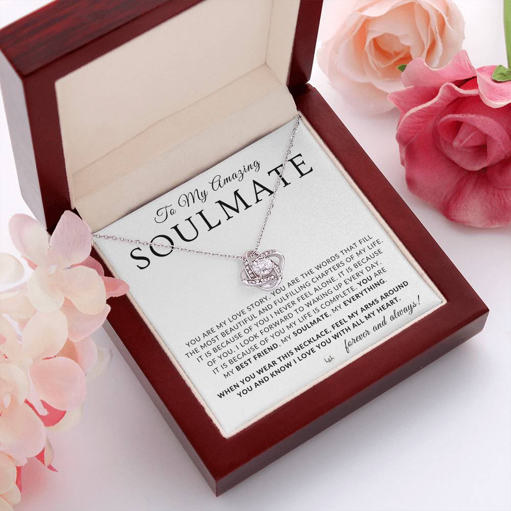 Thoughtful Gift For My Soulmate - Beautiful Women's Pendant + Heartfelt Message - Perfect Christmas Gift, Valentine's Day, Birthday or Anniversary Present