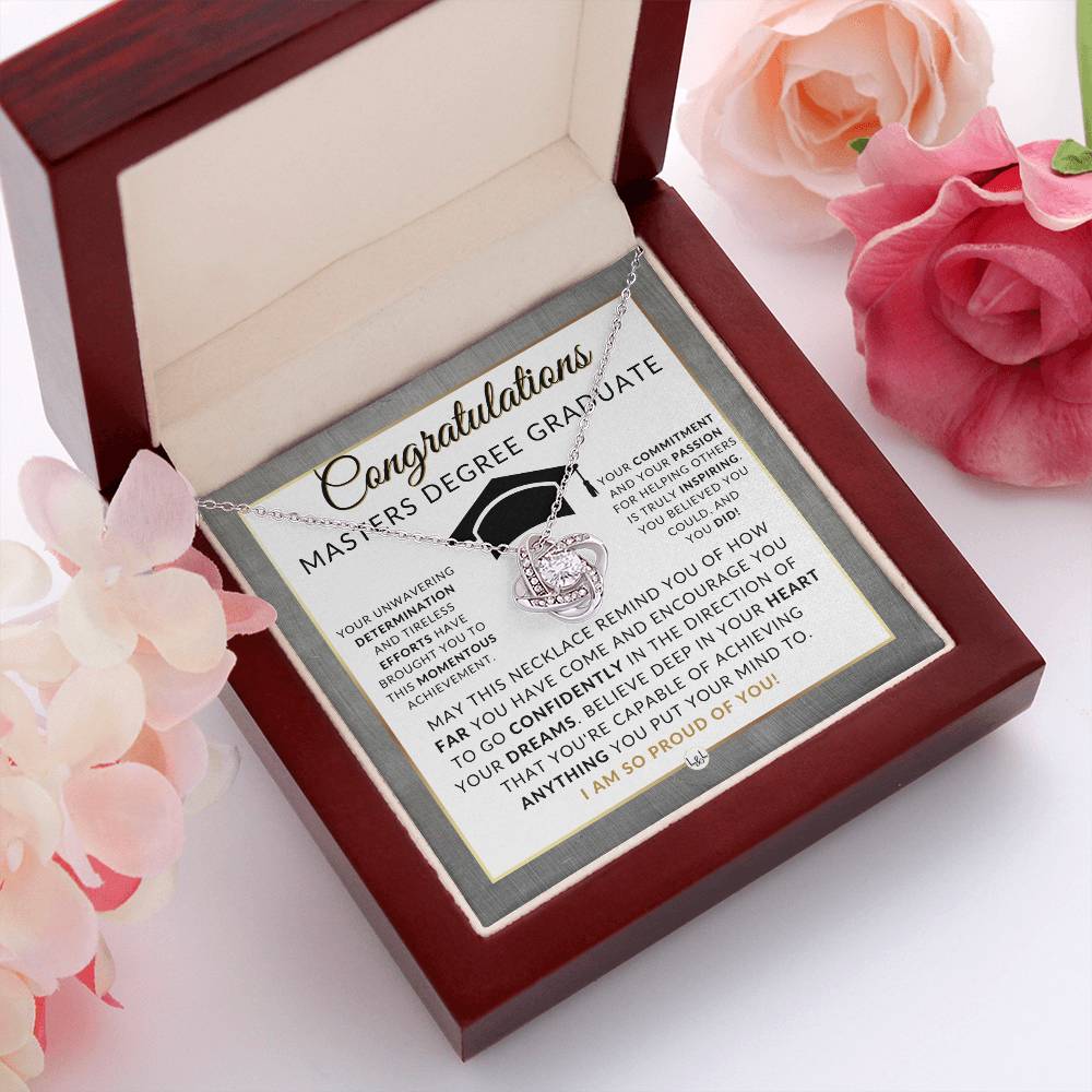 Graduate Graduation Gift Idea For Her For Masters Degree Graduate -  Master's Graduation Gift For Her - Pendant Necklace + Heartfelt Message