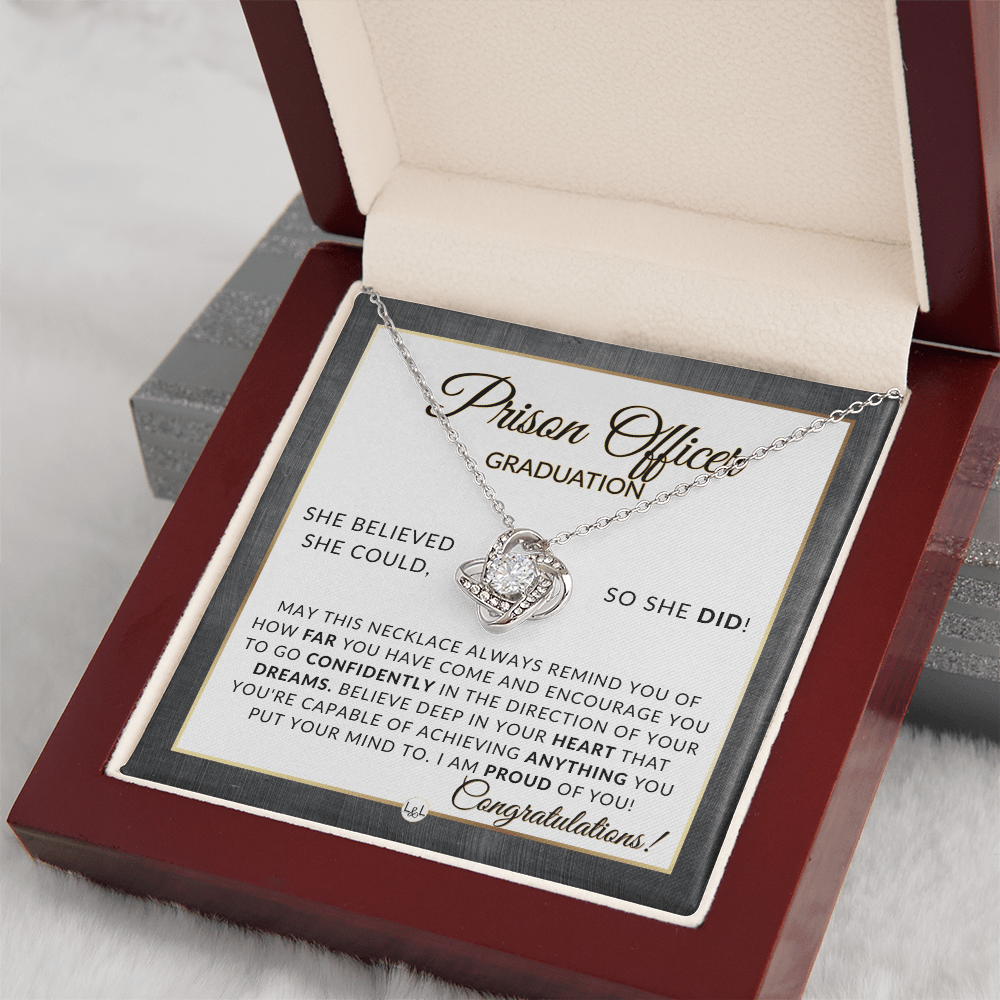 Prison Officer Graduation Gifts For Her, New Female Police Officer, Law Enforcement Officer - Meaningful Milestone Necklace