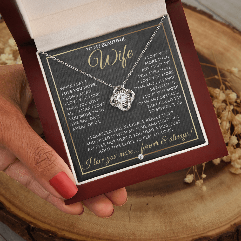 To My Beautiful Wife - Pendant Necklace - Sentimental and Romantic Christmas Gift, Valentine's Day, Birthday, Anniversary