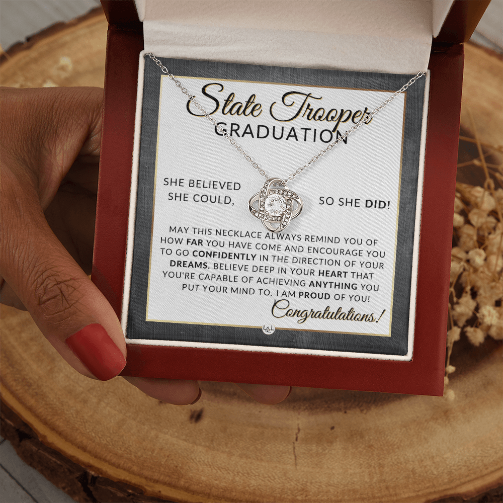State Trooper Graduation Gifts For Her, New Female Police Officer, Law Enforcement Officer - Meaningful Milestone Necklace