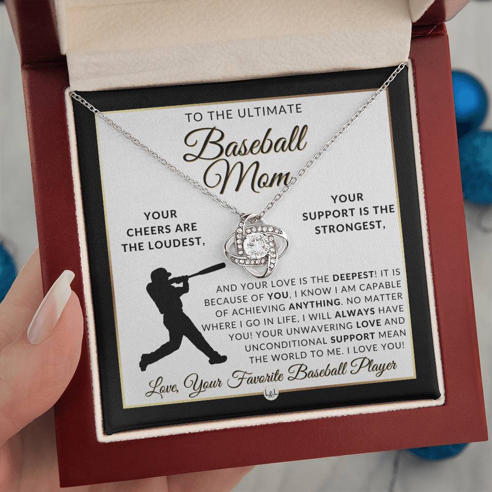 Baseball Mom Gift - Great For Mother's Day, Christmas, Her Birthday, Or As An End of Season Gift - Beautiful Women's Pendant Necklace + Heartfelt Message - Liliana and Liam